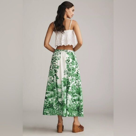 NWT! Anthropologie Maeve Jacie Poplin Printed Maxi Skirt - PETITE SIZES ONLY - Picture 3 of 8